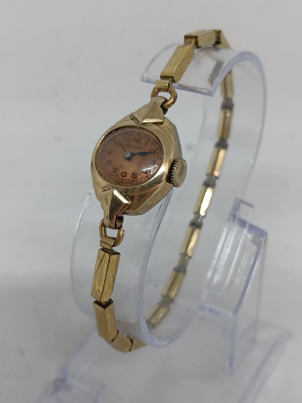 VINTAGE Welsbro Manual Wind Women's 16mm Gold Tone Flex Band Manual Wind Watch